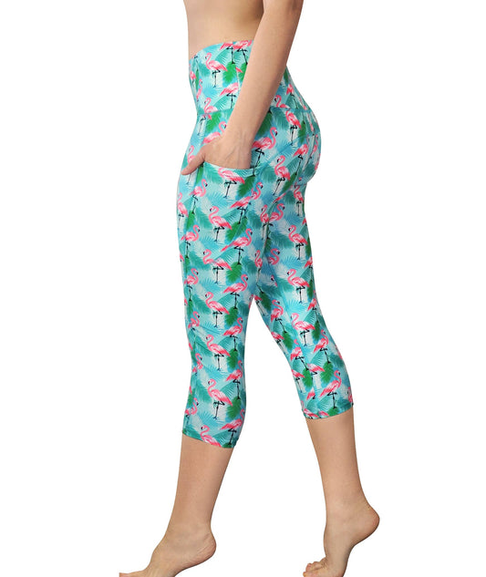 Oh Flamingo Capris - High Waist Capris with Side Pockets