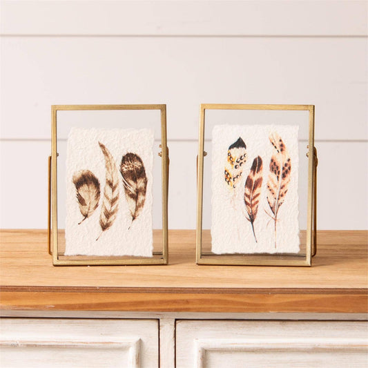 Gold Frames - Feather Print