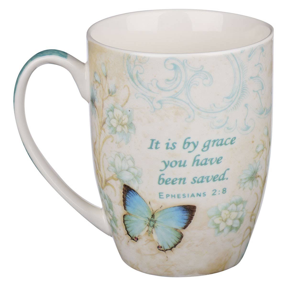 Mug Teal Butterfly Grace Eph. 2:8