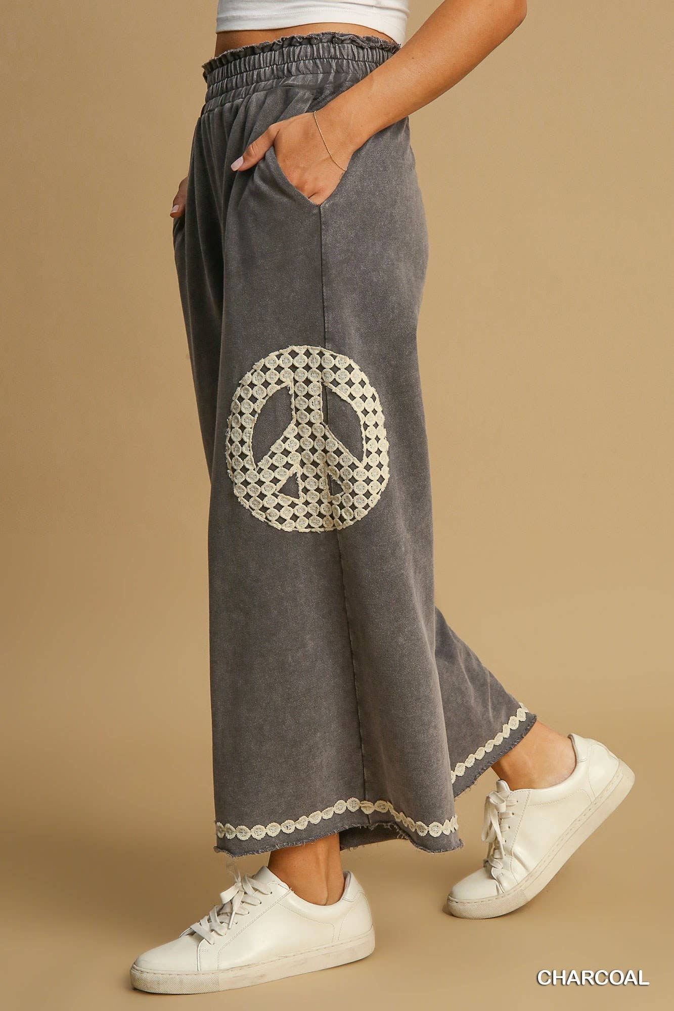 Peace Pants- Mineral Wash Waistband Pants