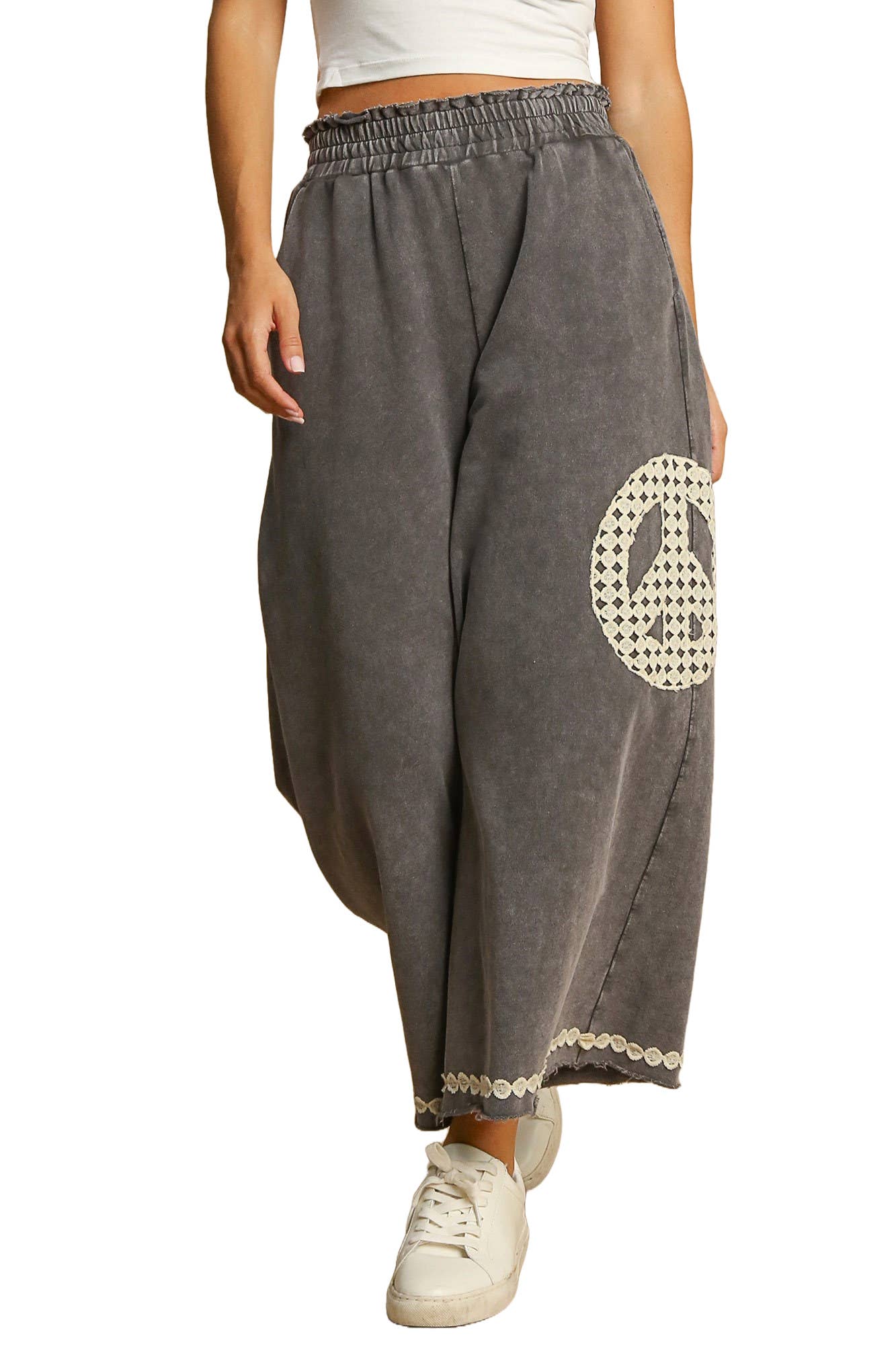 Peace Pants- Mineral Wash Waistband Pants