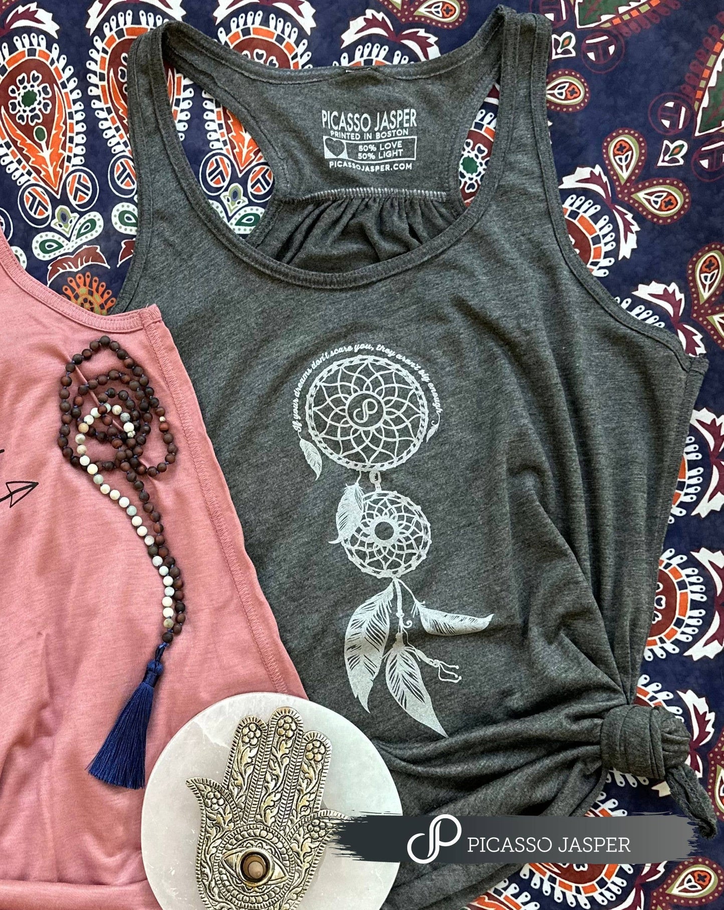 Dream Catcher, Gray Flowy Tank