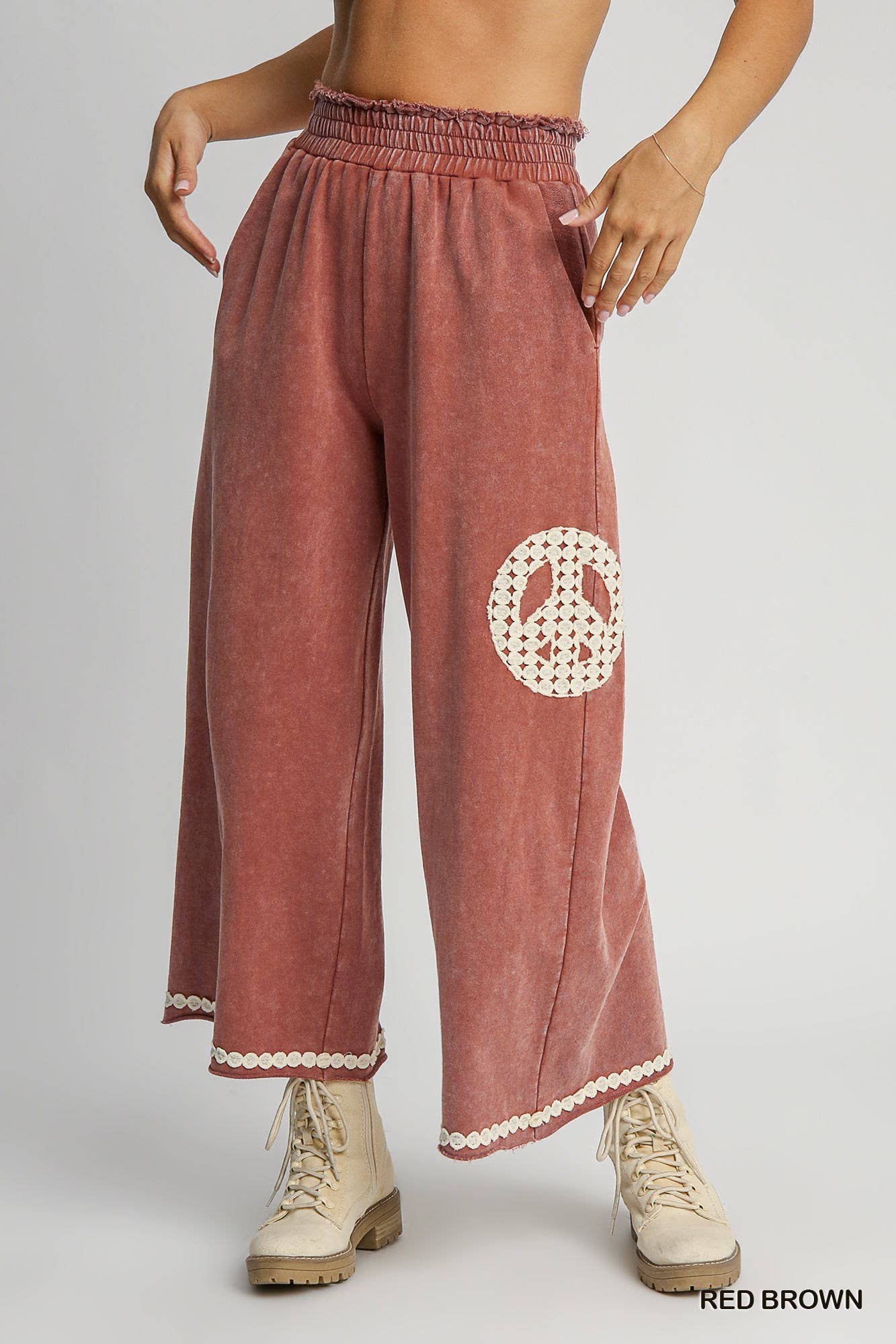 Peace Pants- Mineral Wash Waistband Pants