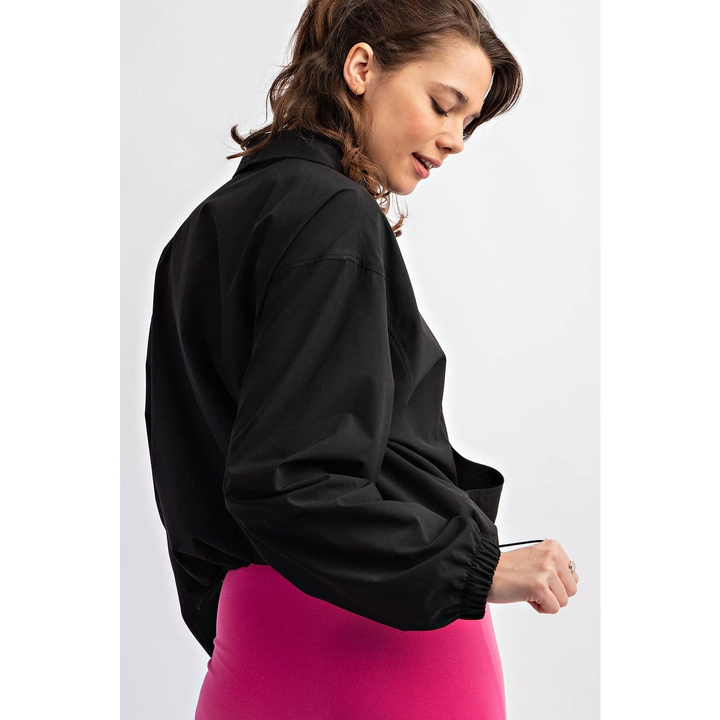 Lightweight Cropped Half Zip Jacket