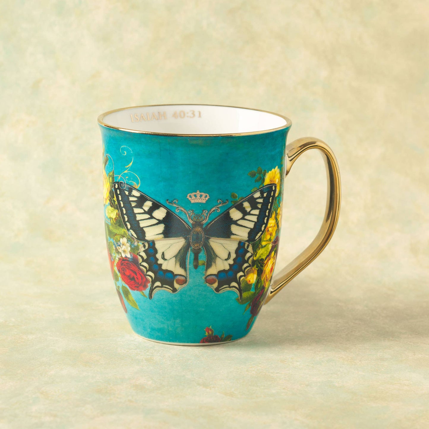 Mug Teal/White Butterfly Hope Isa. 40:31