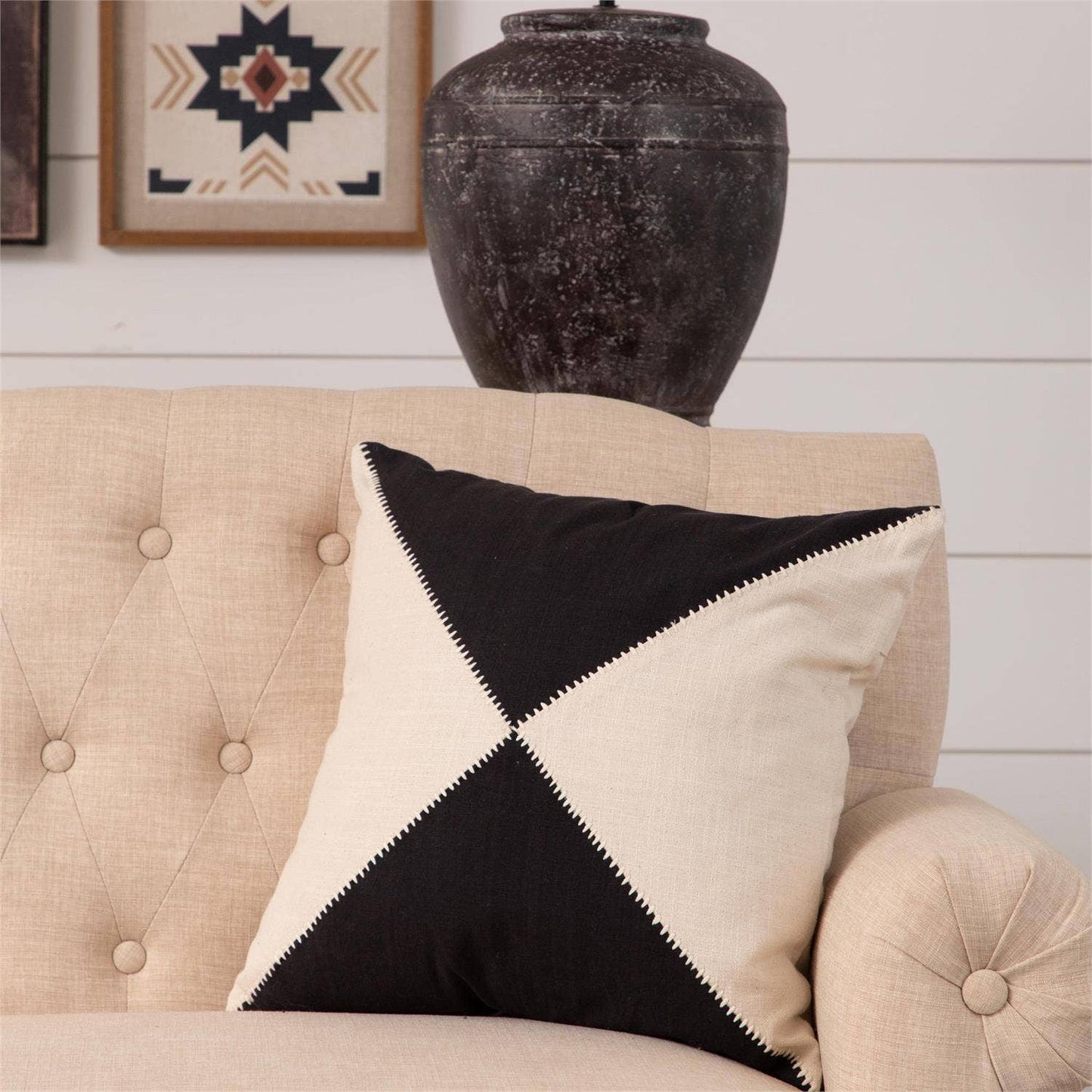 Pillow -Black & White Triangle