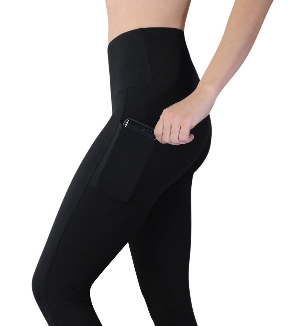 "Black Onyx" -  Solid Pocket Yoga Leggings for Women