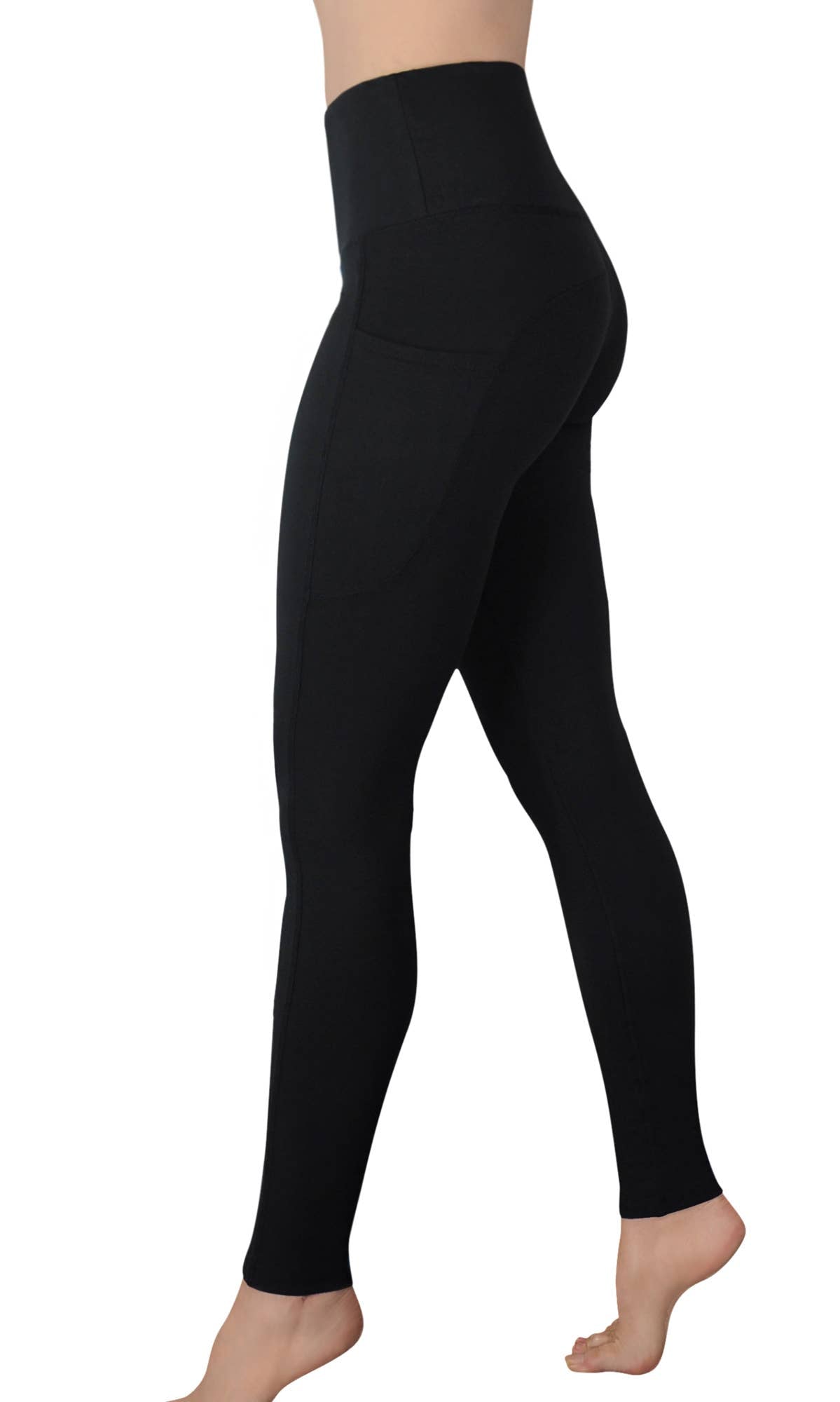 "Black Onyx" -  Solid Pocket Yoga Leggings for Women