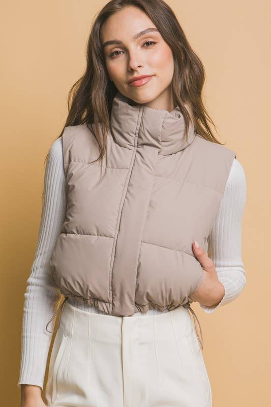 Cropped Puffer With Pockets