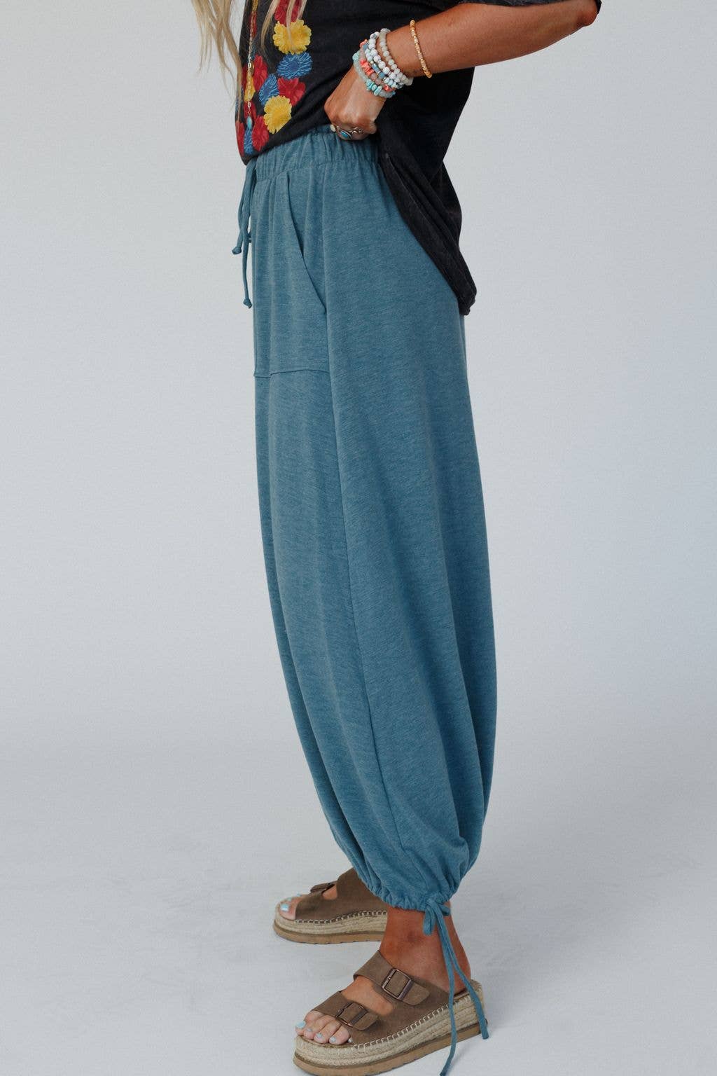 All In Drawstring Maxi Skirt - Teal