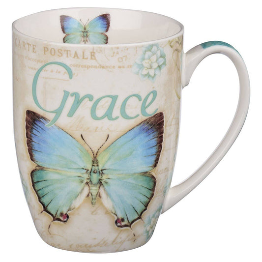 Mug Teal Butterfly Grace Eph. 2:8