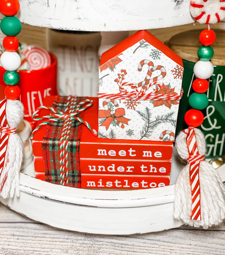 Mistletoe Book Stack